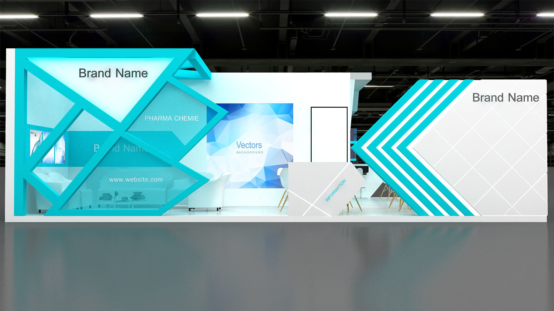 Exhibition Low-poly 3D model_12