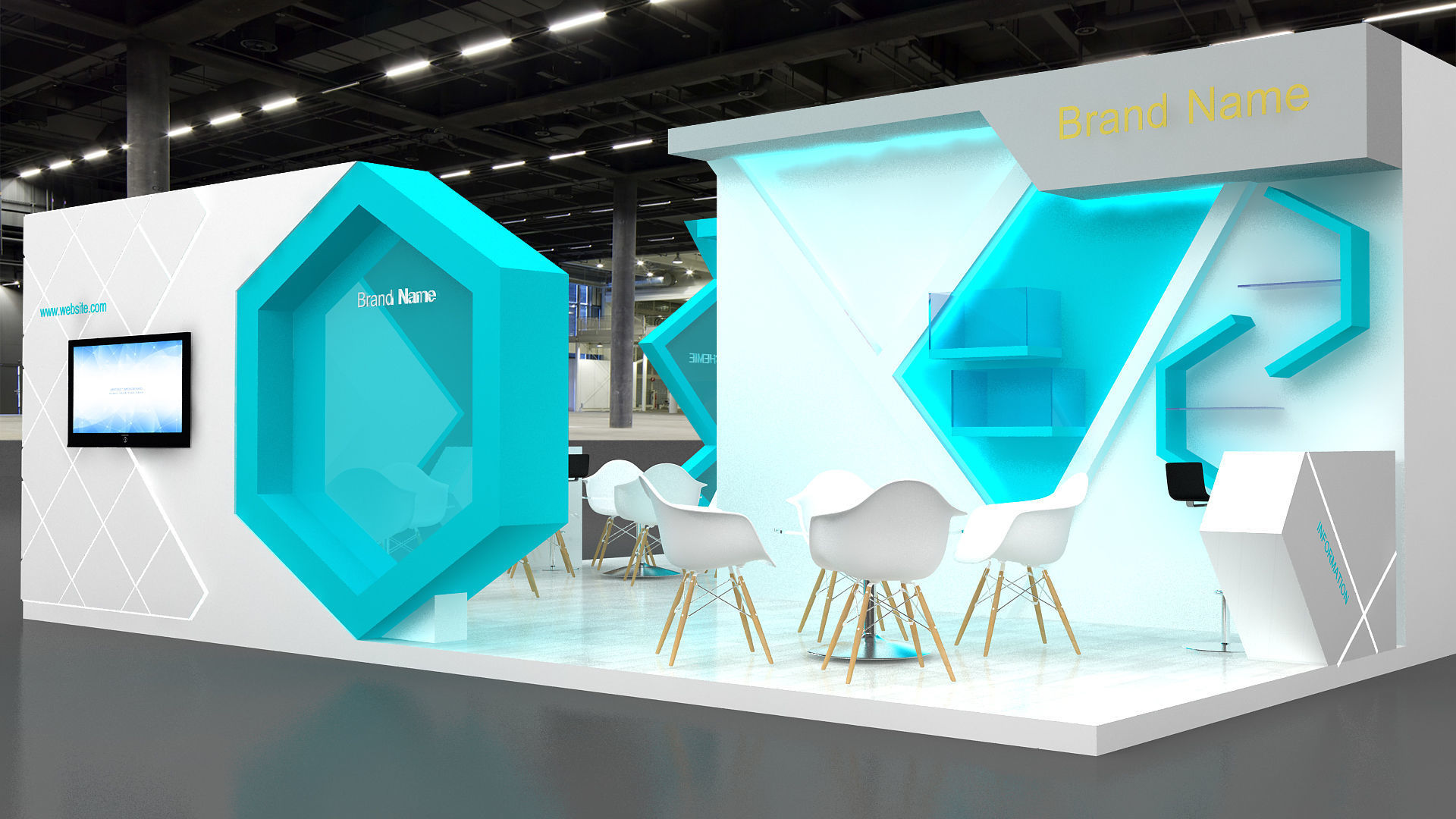 Exhibition Low-poly 3D model_10