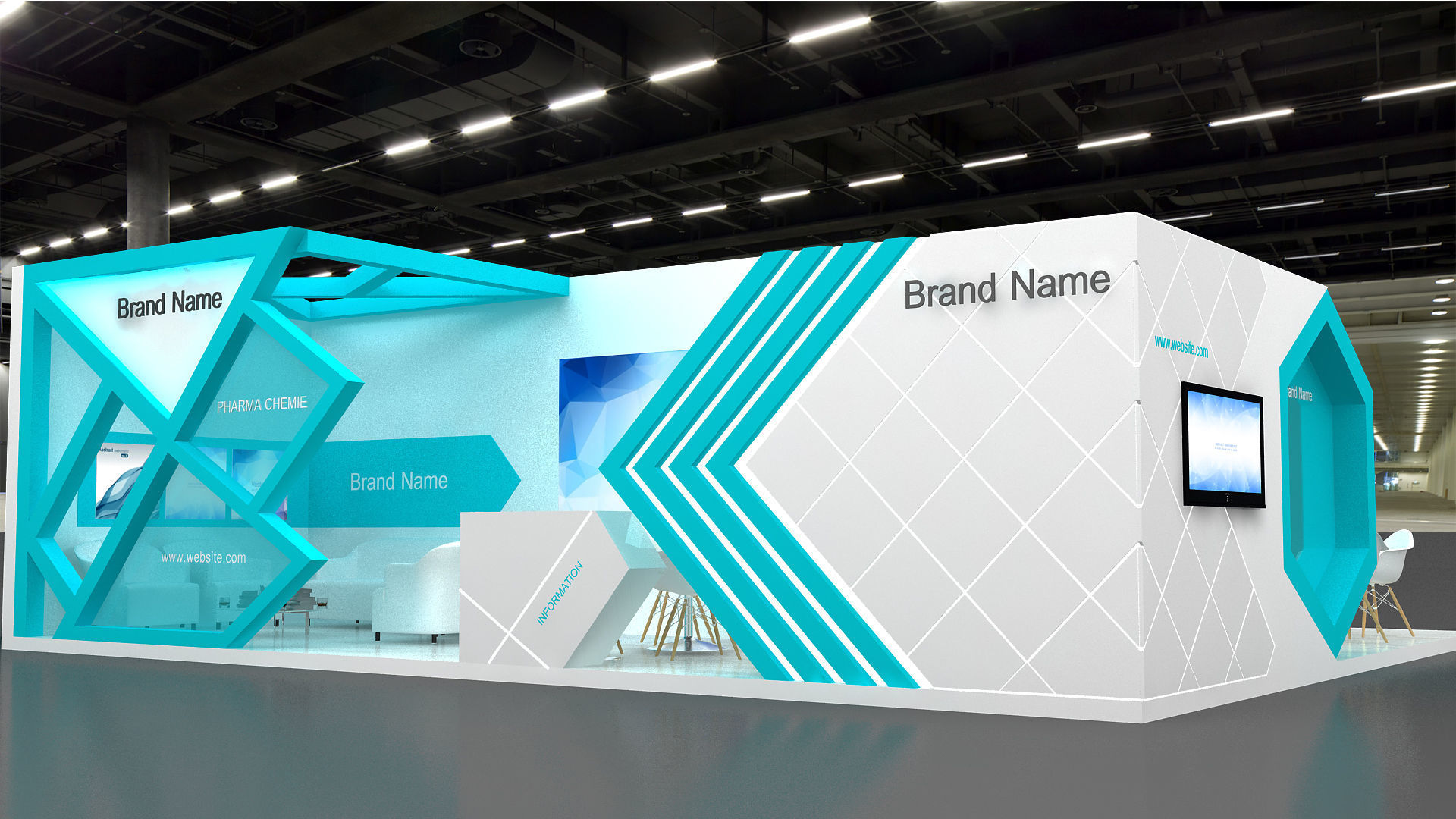 Exhibition Low-poly 3D model_9