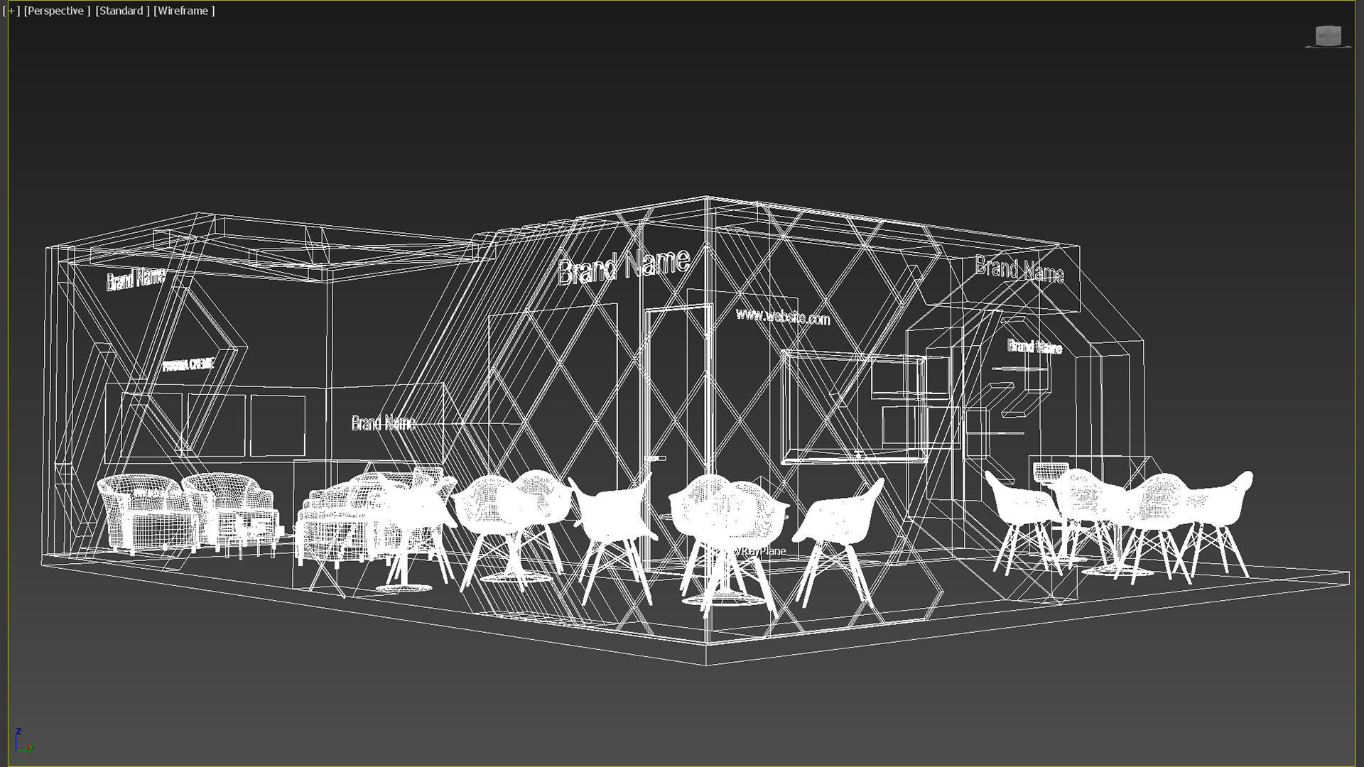 Exhibition Low-poly 3D model_18