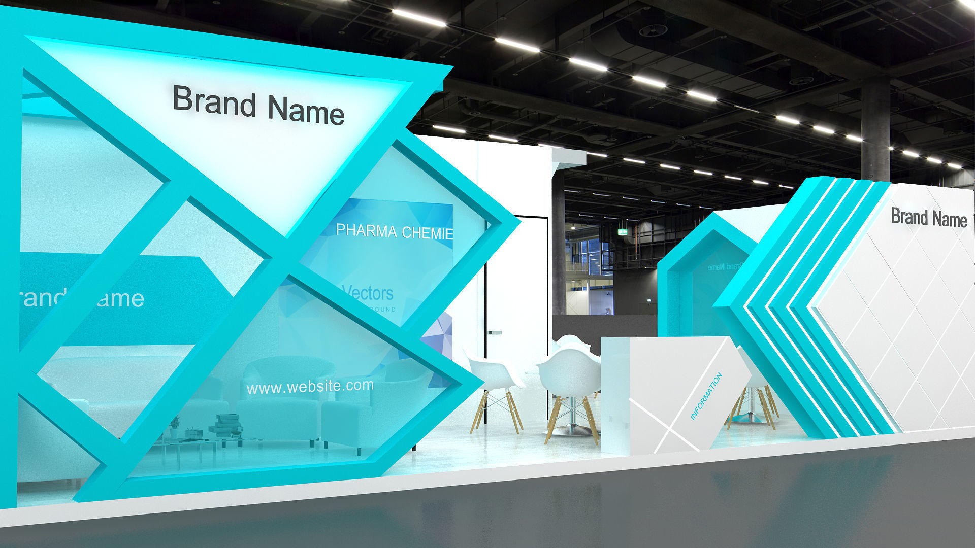 Exhibition Low-poly 3D model_13