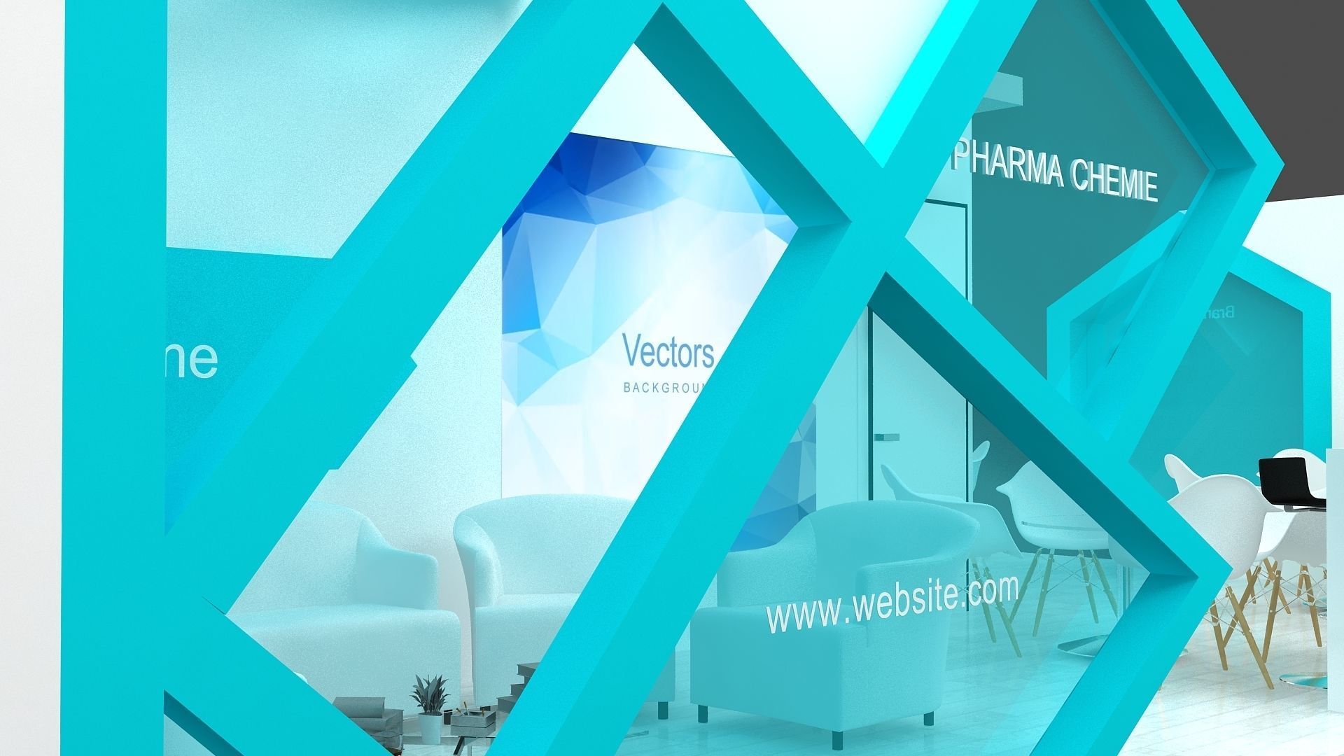 Exhibition Low-poly 3D model_16