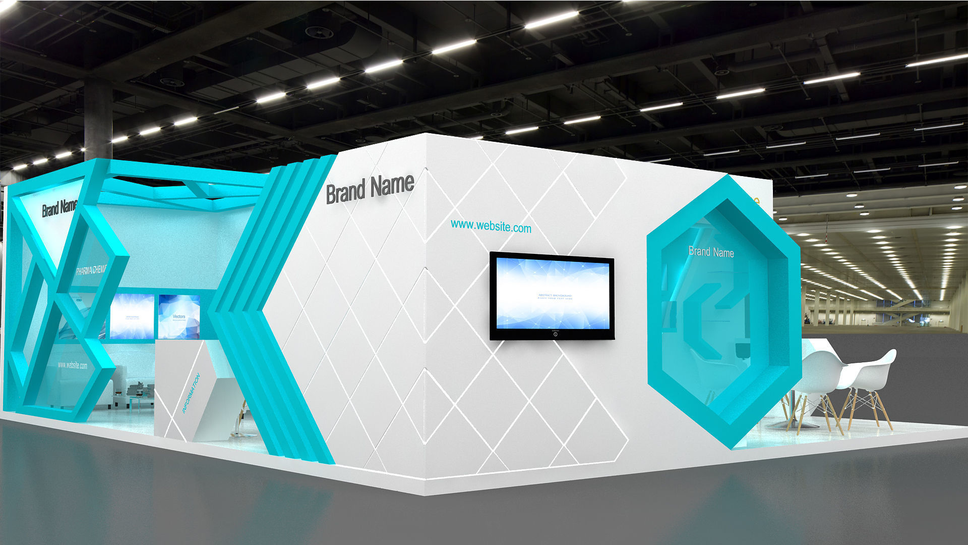 Exhibition Low-poly 3D model_8