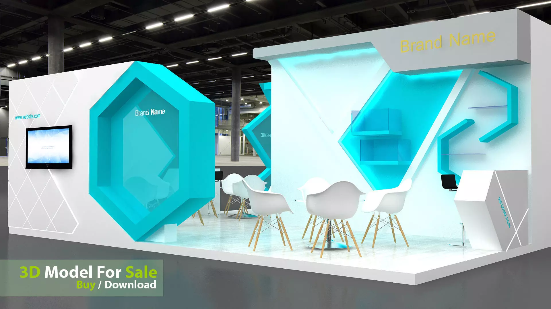 Exhibition Low-poly 3D model_2