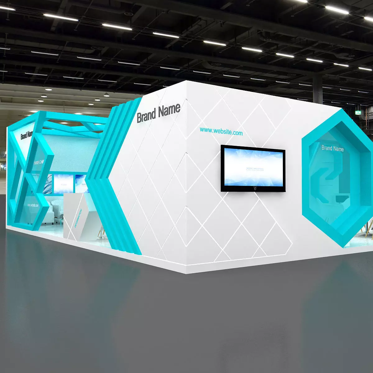 Exhibition Low-poly 3D model_7