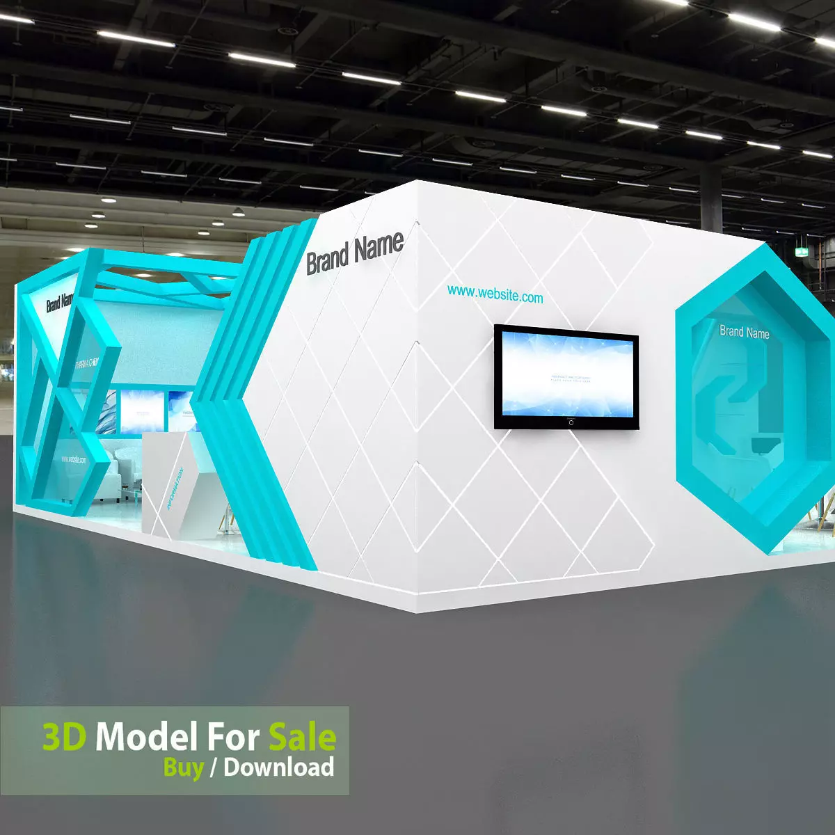Exhibition Low-poly 3D model_17