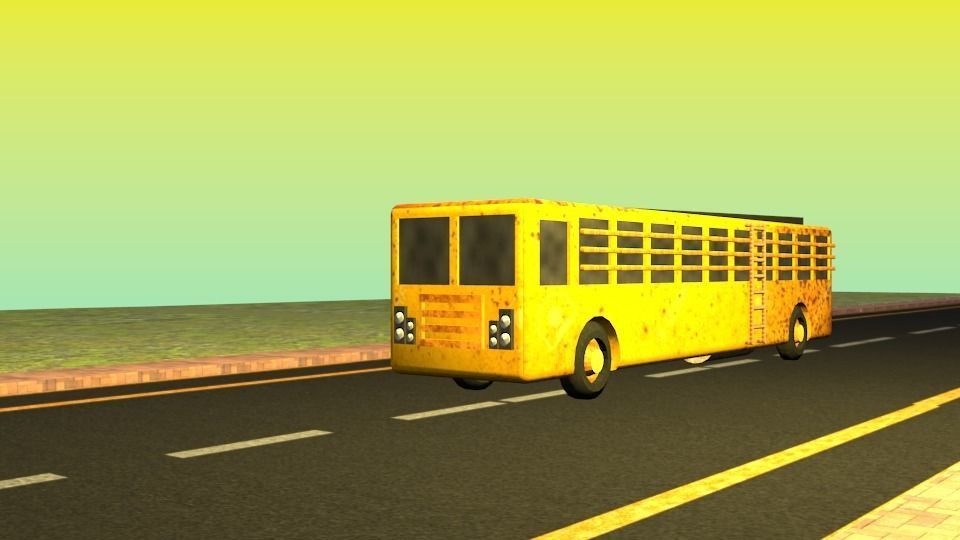 Indian local Bus 3D Model Free low-poly 3D model_1