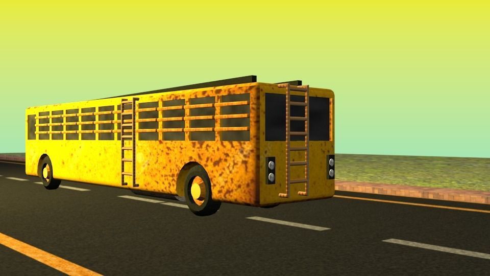 Indian local Bus 3D Model Free low-poly 3D model_6
