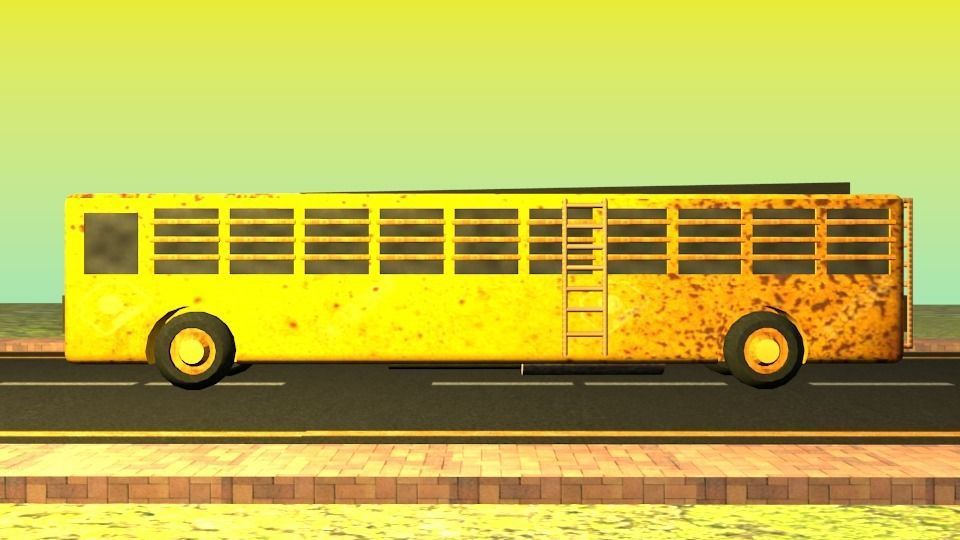 Indian local Bus 3D Model Free low-poly 3D model_7