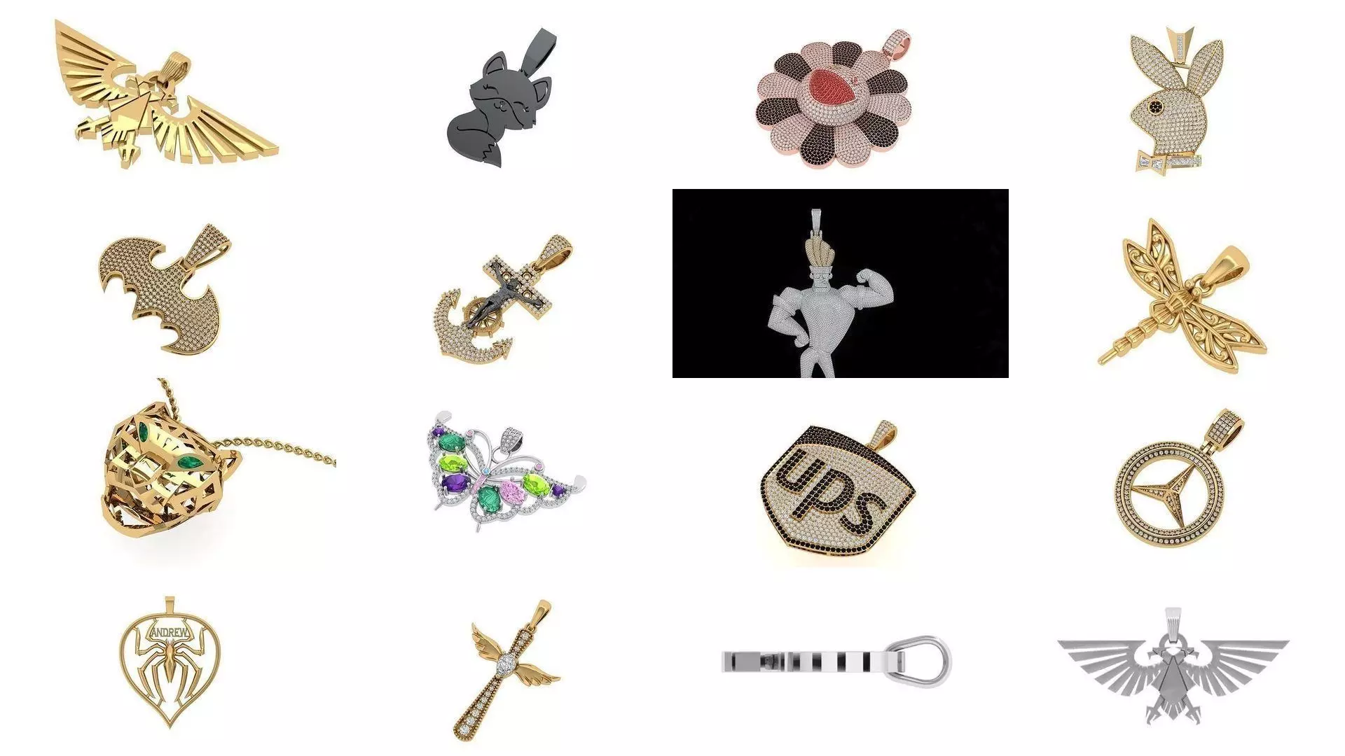 HipHop Facework Pandent 3D Model Collection_0