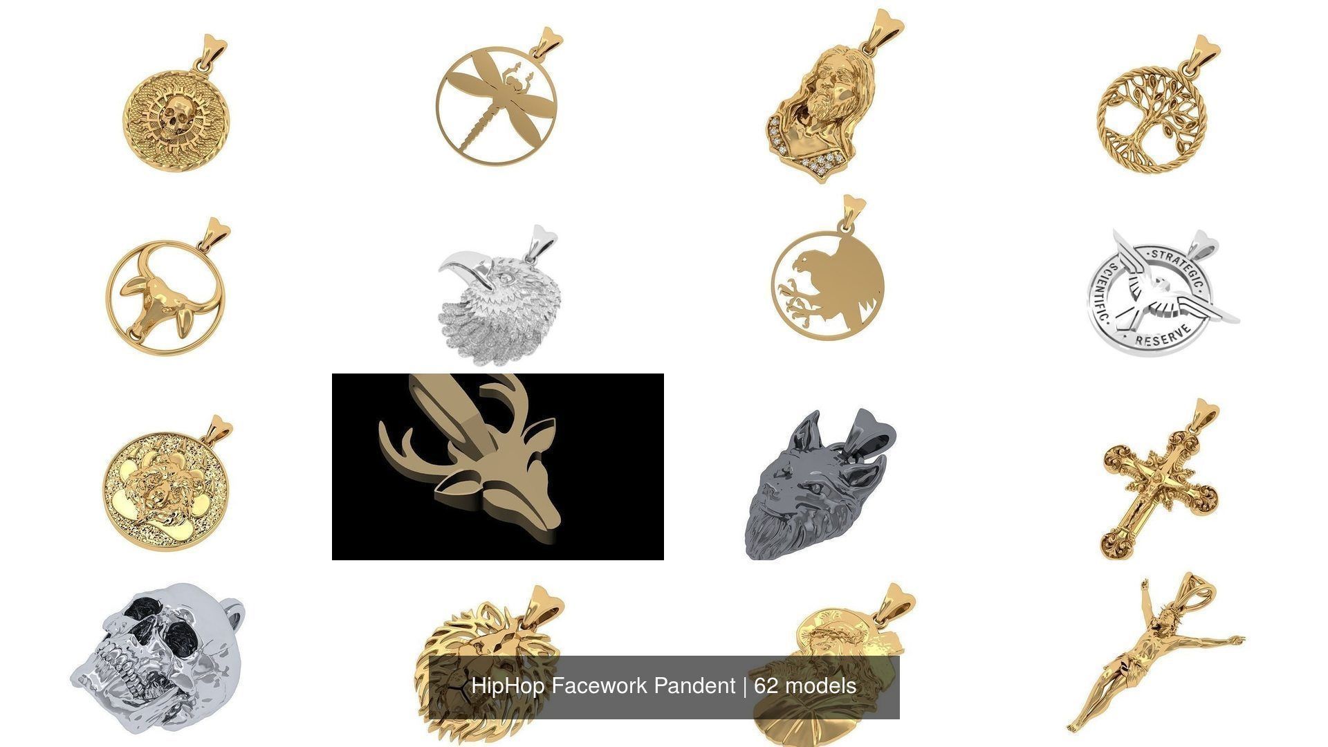 HipHop Facework Pandent 3D Model Collection_4