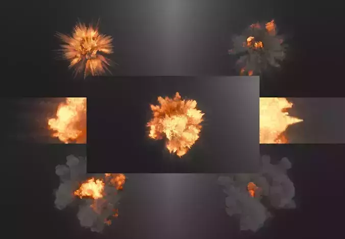 High Resolution Flak Midair Explosion Pack 3D model
