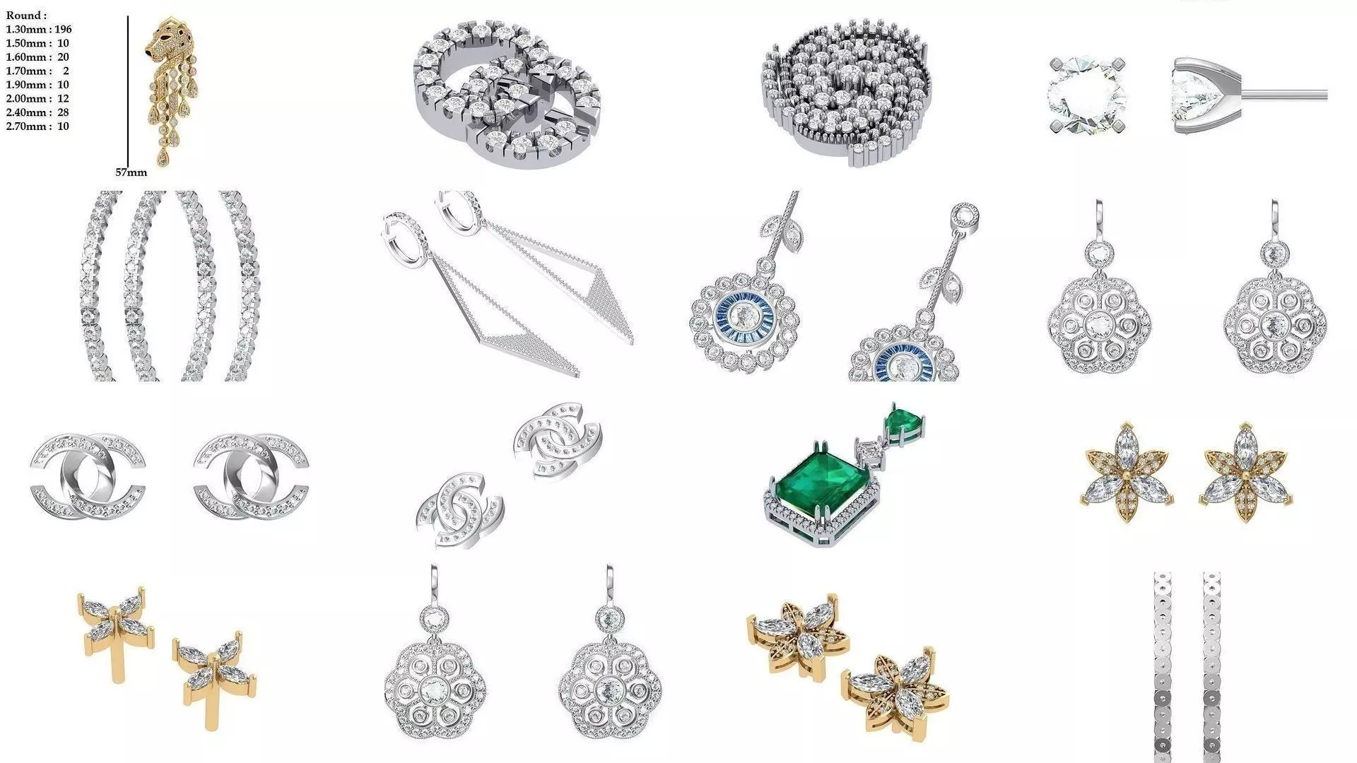 Earing Collaction 3D Model Collection_0