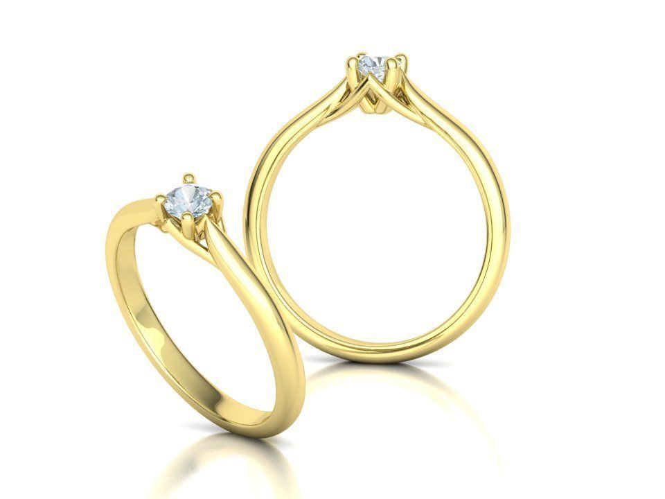 ELIANA DELICATE TRELLIS SOLITAIRE RING 20pointer stone  3D print model_4