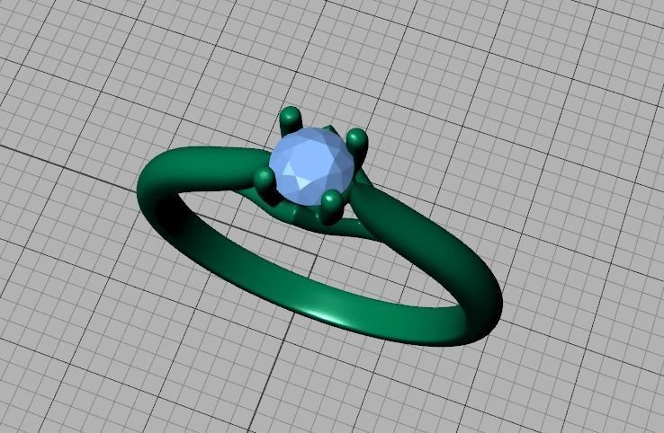 ELIANA DELICATE TRELLIS SOLITAIRE RING 20pointer stone  3D print model_32