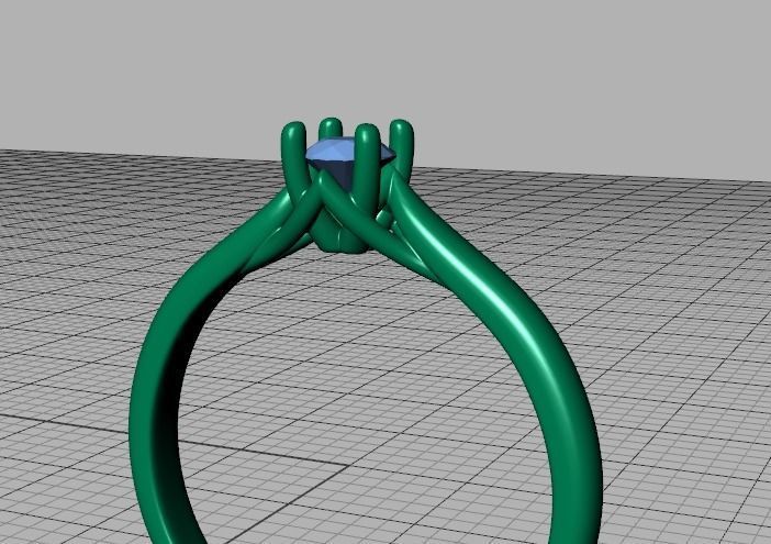 ELIANA DELICATE TRELLIS SOLITAIRE RING 20pointer stone  3D print model_29