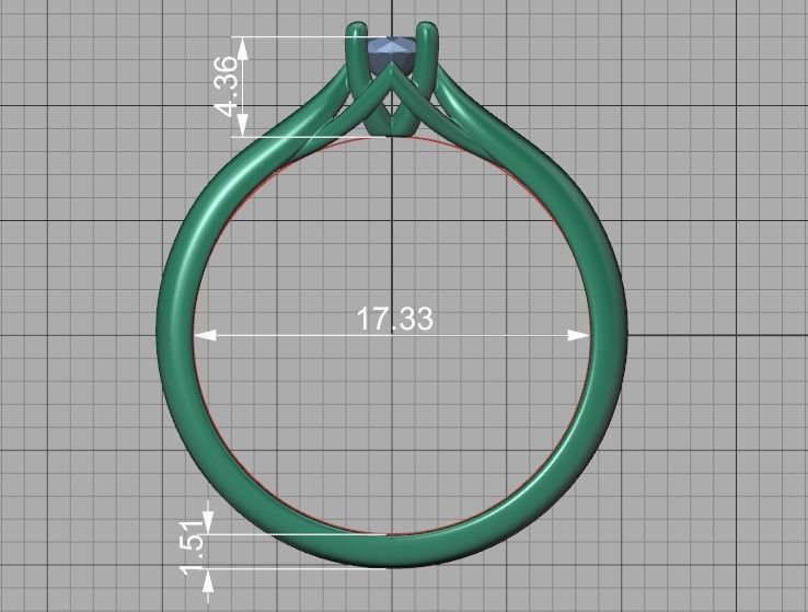 ELIANA DELICATE TRELLIS SOLITAIRE RING 20pointer stone  3D print model_10