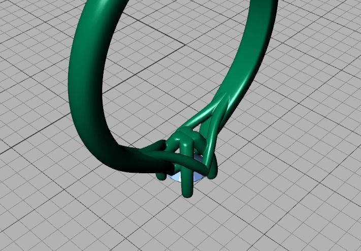 ELIANA DELICATE TRELLIS SOLITAIRE RING 20pointer stone  3D print model_35