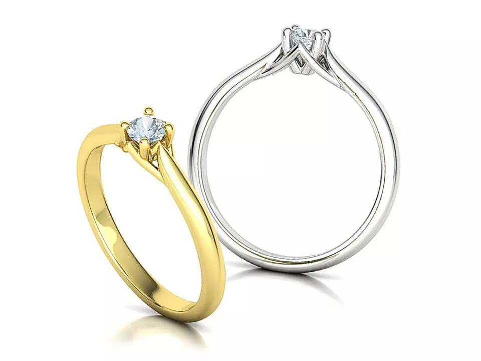 ELIANA DELICATE TRELLIS SOLITAIRE RING 20pointer stone  3D print model_0