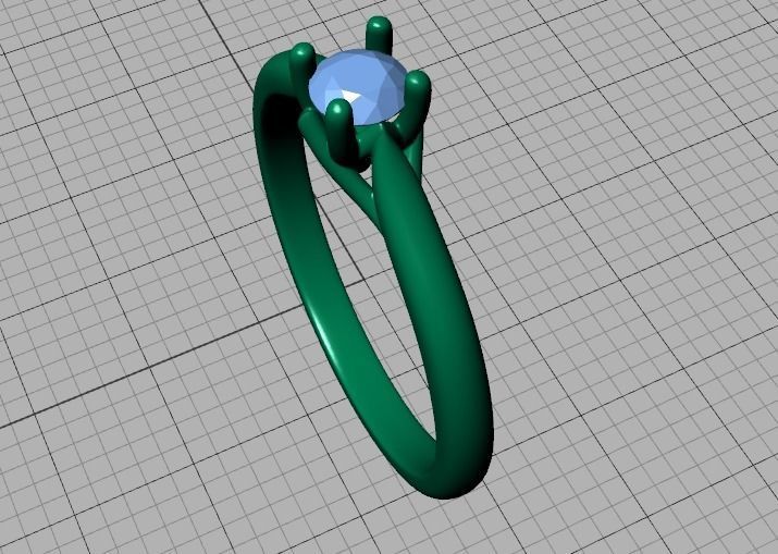 ELIANA DELICATE TRELLIS SOLITAIRE RING 20pointer stone  3D print model_34