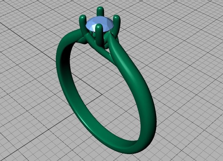 ELIANA DELICATE TRELLIS SOLITAIRE RING 20pointer stone  3D print model_33