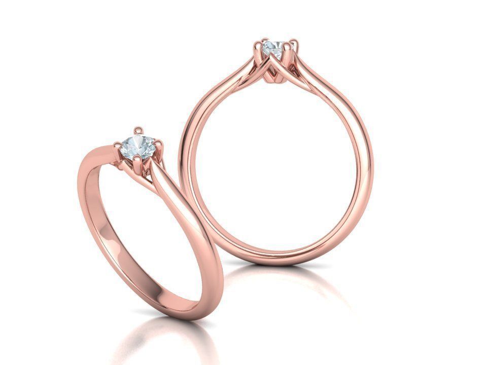 ELIANA DELICATE TRELLIS SOLITAIRE RING 20pointer stone  3D print model_3