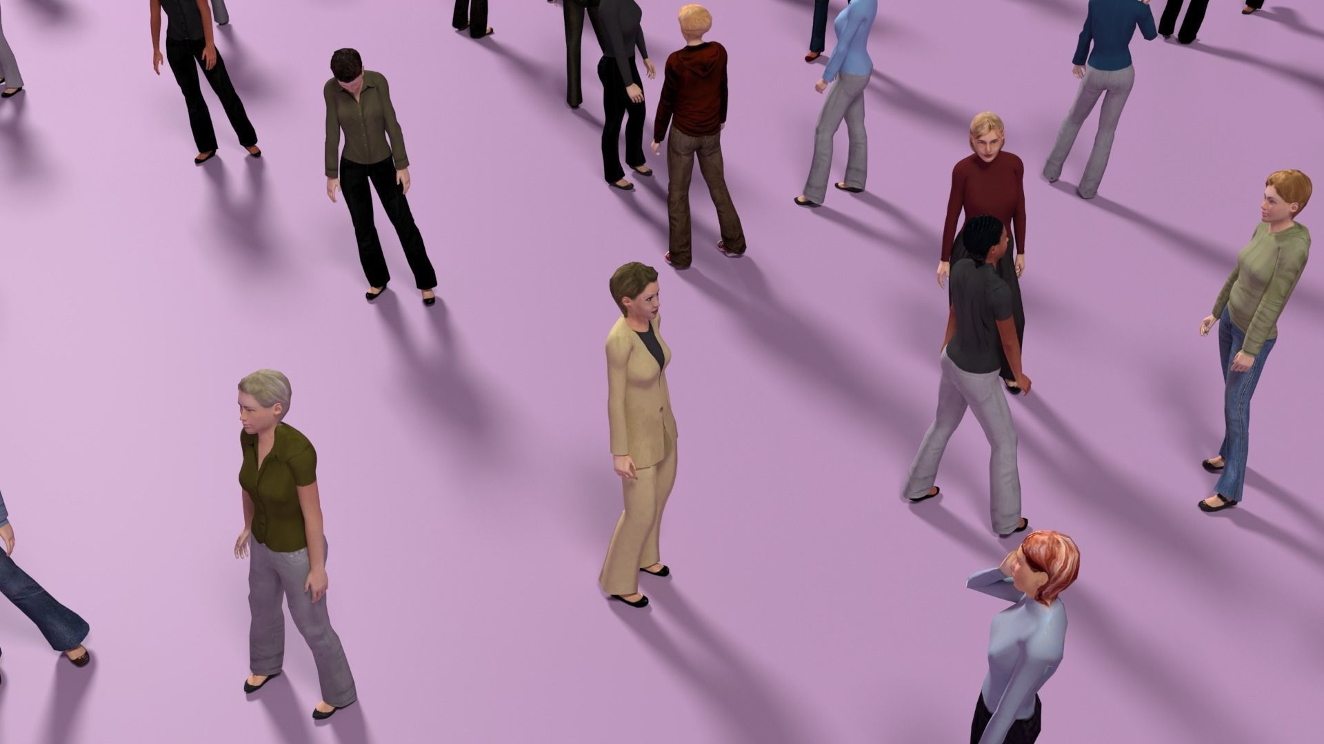 Low Poly Rigged Animated Females Pack - 200 Pieces Low-poly 3D model_9