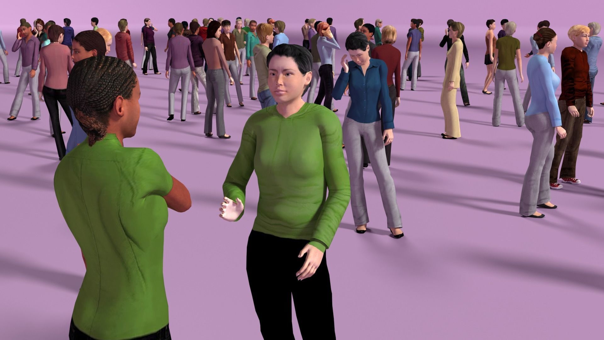 Low Poly Rigged Animated Females Pack - 200 Pieces Low-poly 3D model_2