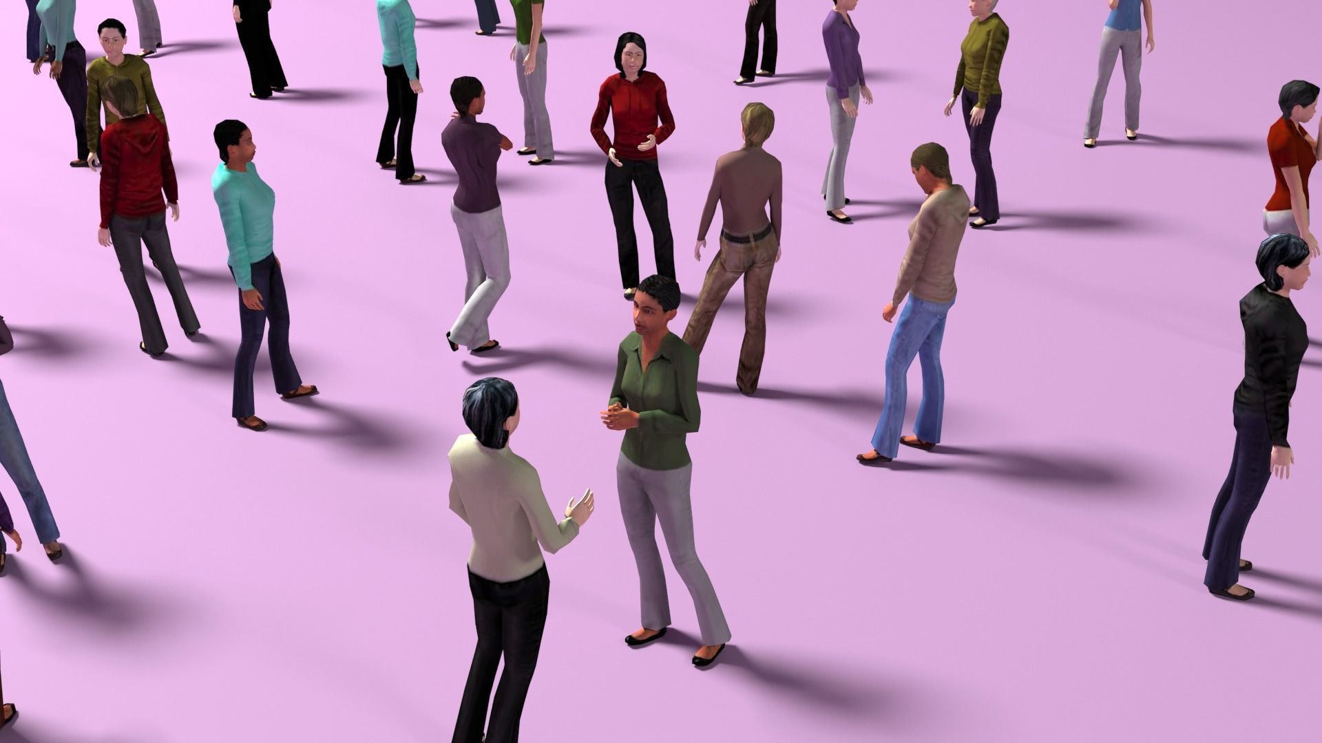 Low Poly Rigged Animated Females Pack - 200 Pieces Low-poly 3D model_5