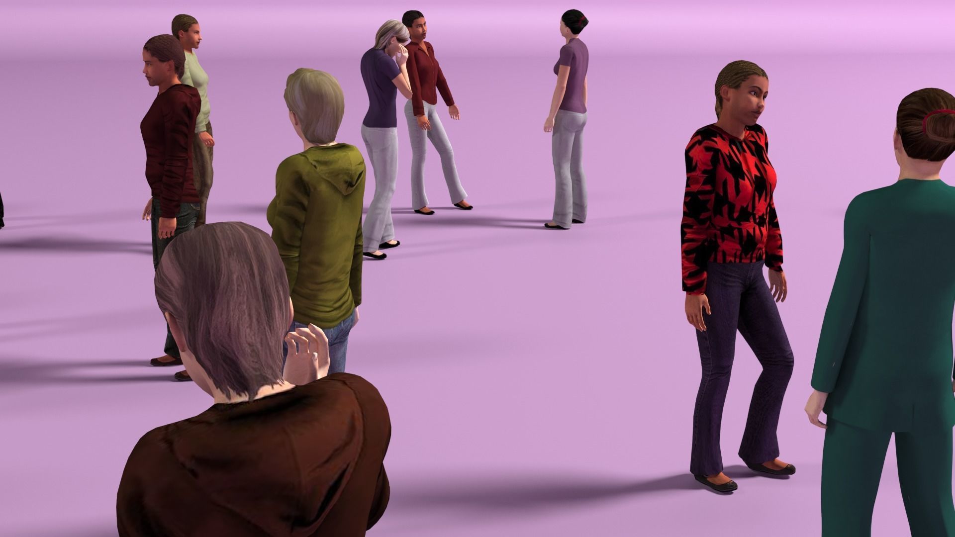 Low Poly Rigged Animated Females Pack - 200 Pieces Low-poly 3D model_6