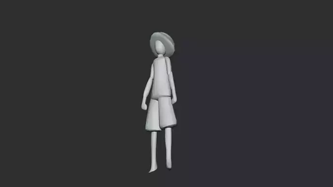 Lowpoly Luffy Low-poly 3D model