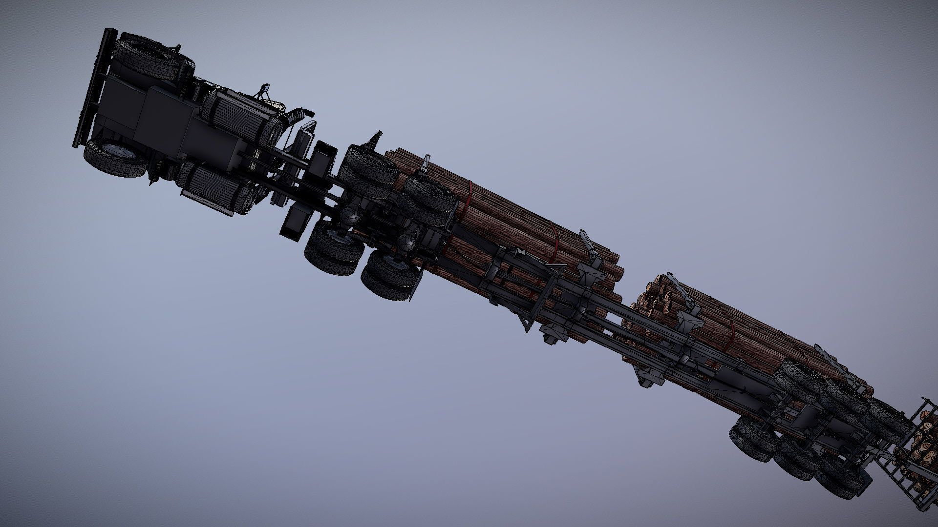 SuperLiner logger truck Low-poly 3D model_28