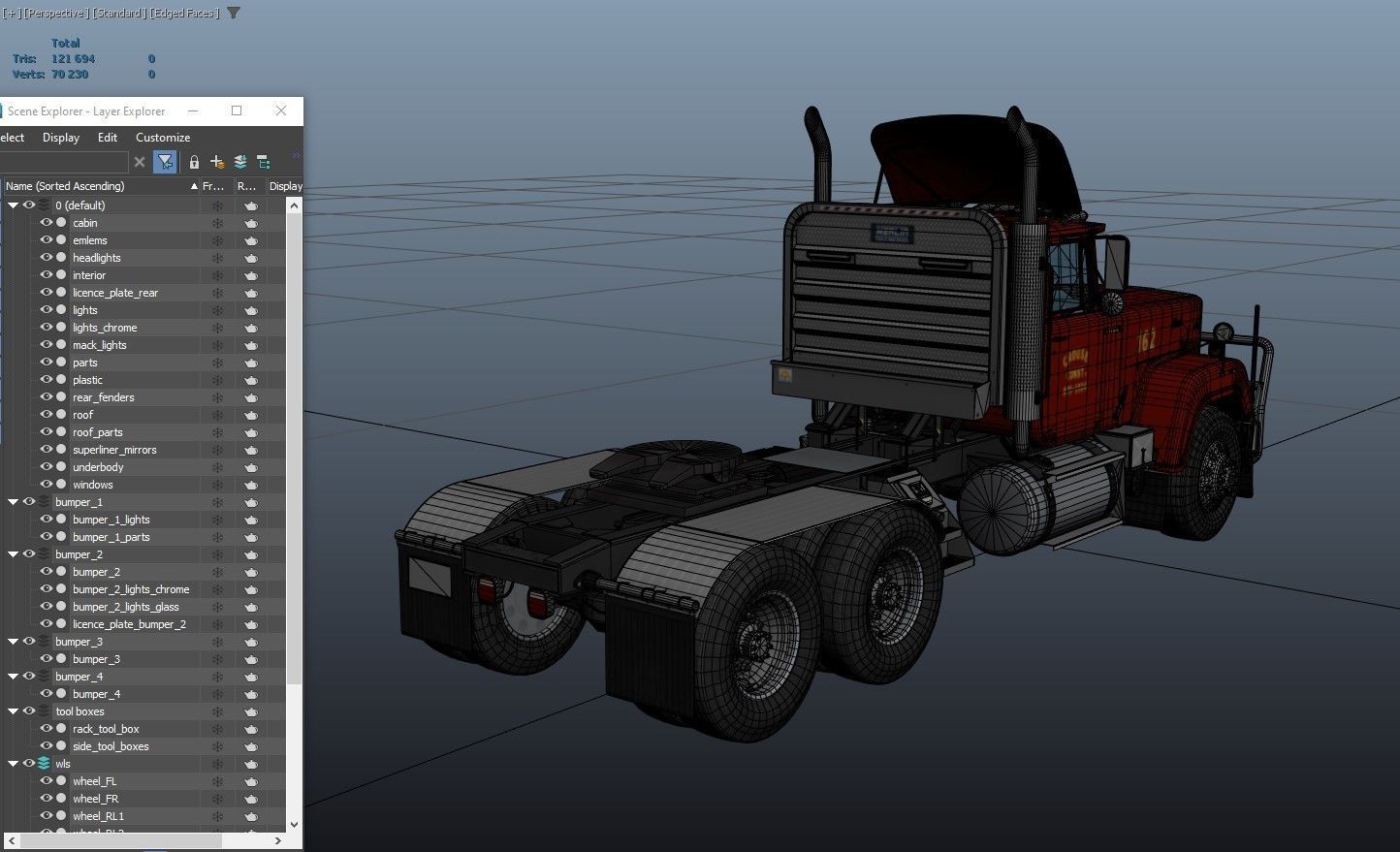 SuperLiner logger truck Low-poly 3D model_42