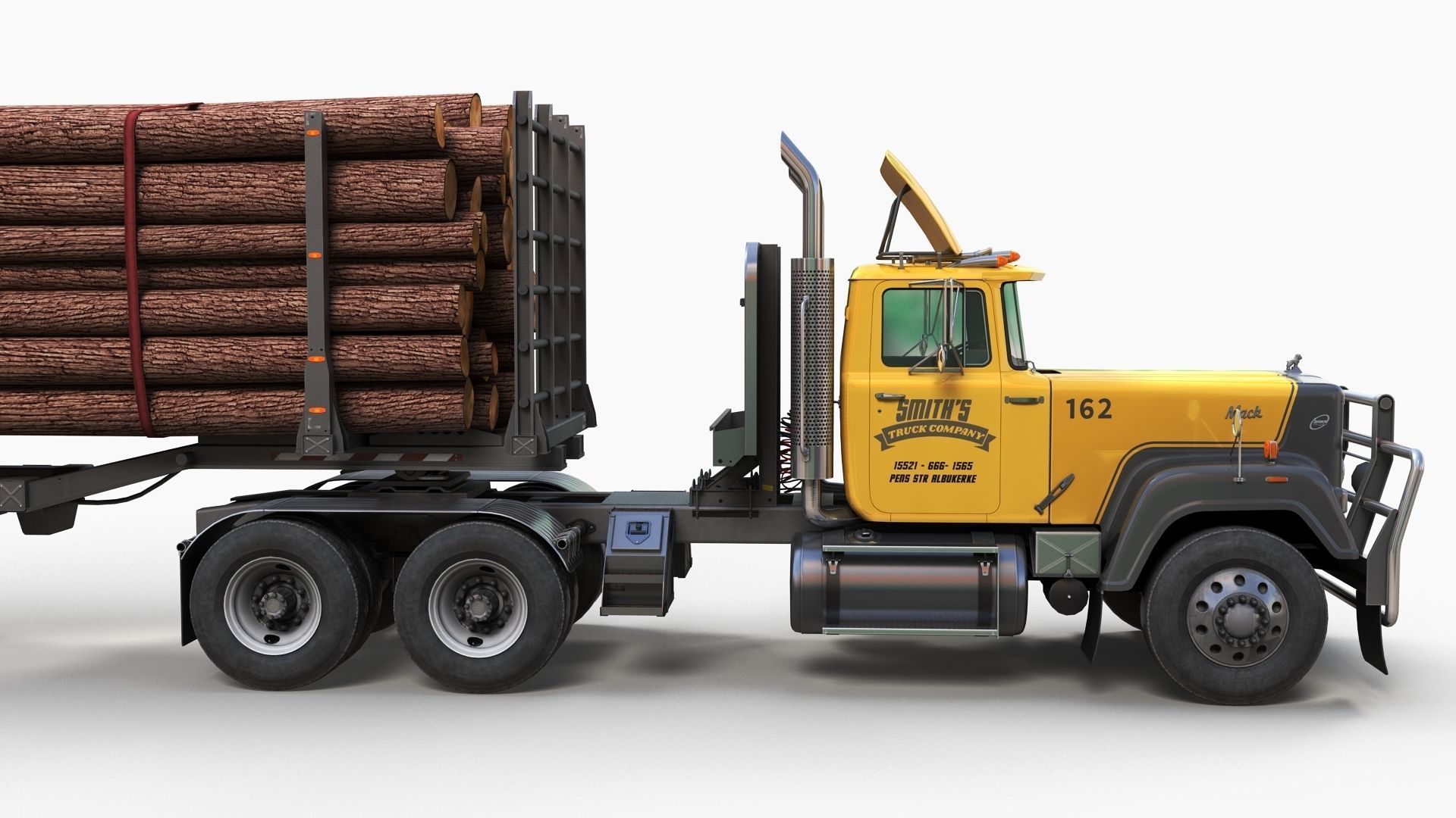 SuperLiner logger truck Low-poly 3D model_3