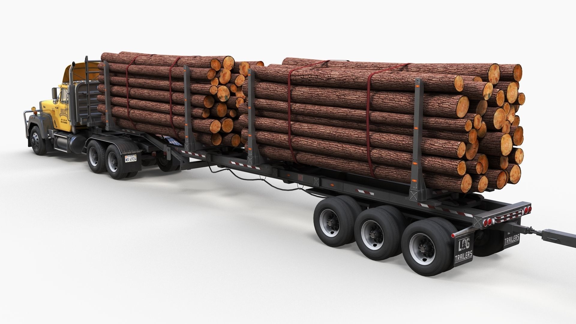 SuperLiner logger truck Low-poly 3D model_4