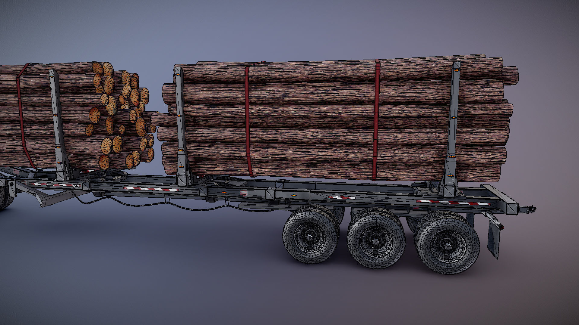 SuperLiner logger truck Low-poly 3D model_27