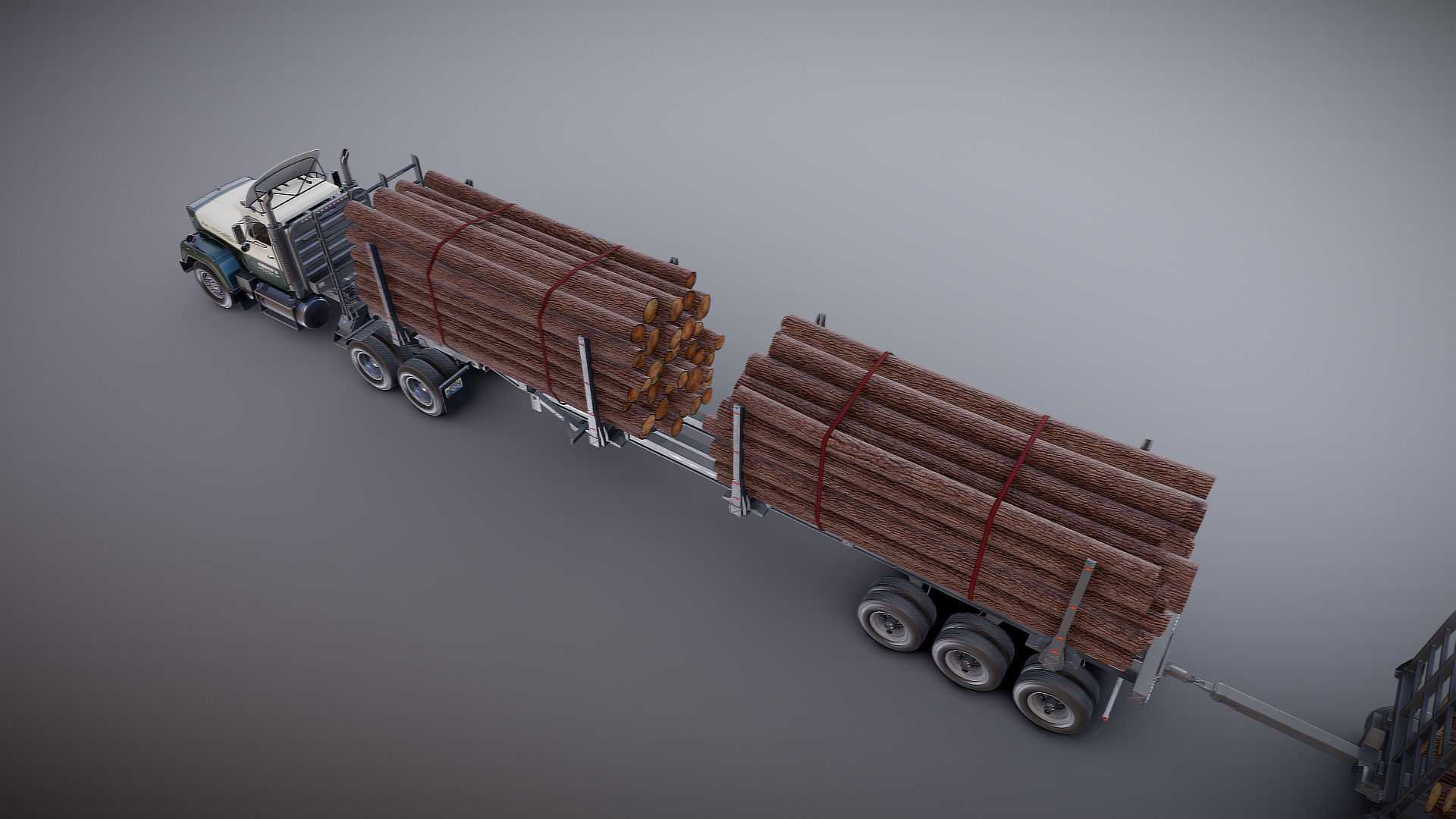 SuperLiner logger truck Low-poly 3D model_24