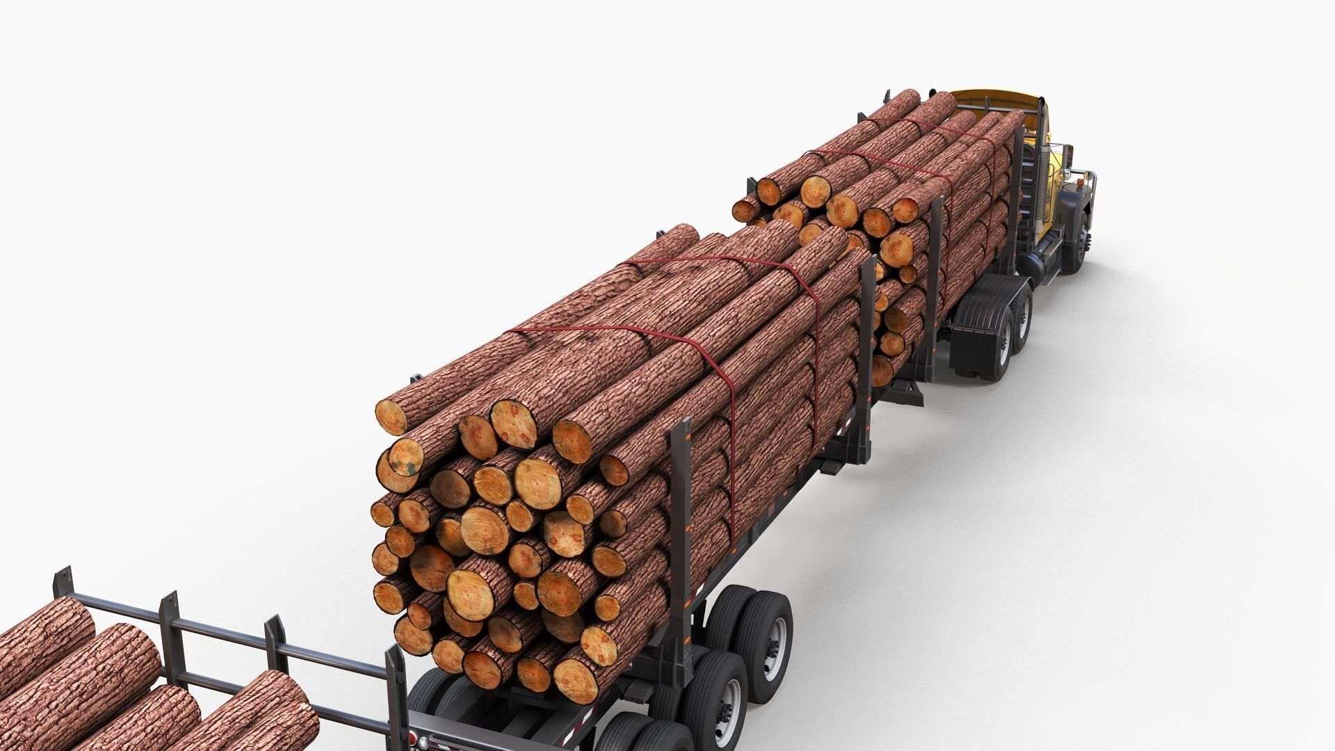 SuperLiner logger truck Low-poly 3D model_6