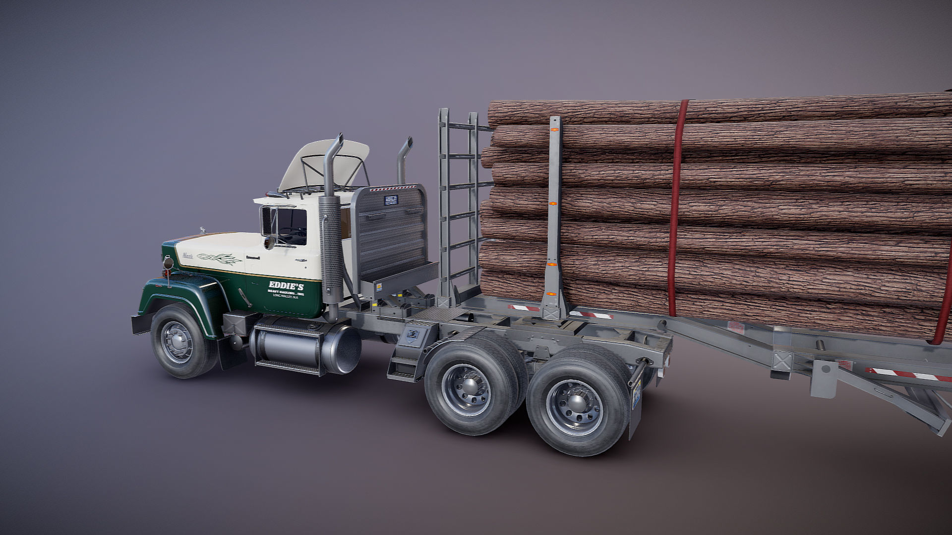 SuperLiner logger truck Low-poly 3D model_20