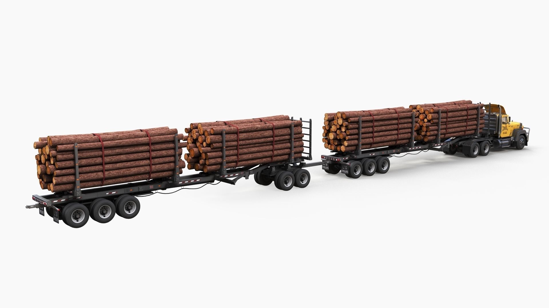 SuperLiner logger truck Low-poly 3D model_2