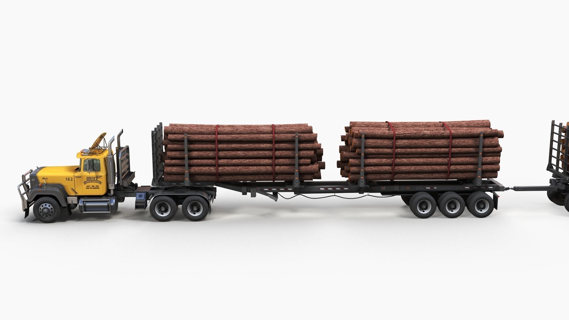 SuperLiner logger truck Low-poly 3D model_7