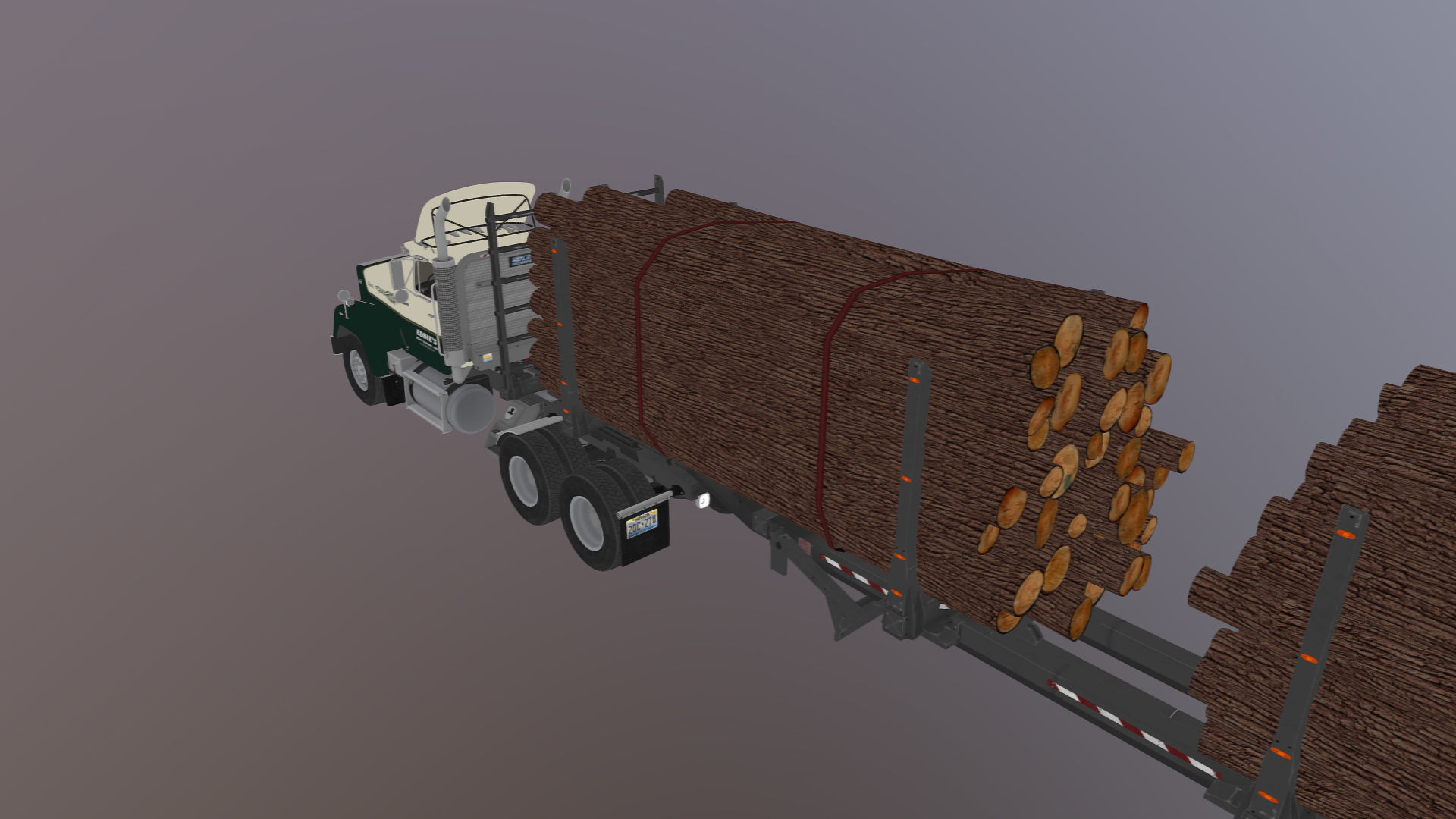 SuperLiner logger truck Low-poly 3D model_29