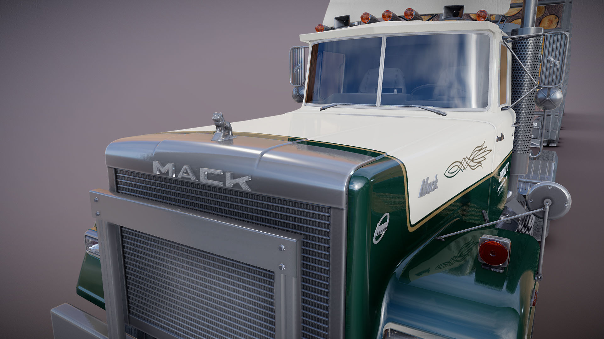 SuperLiner logger truck Low-poly 3D model_26