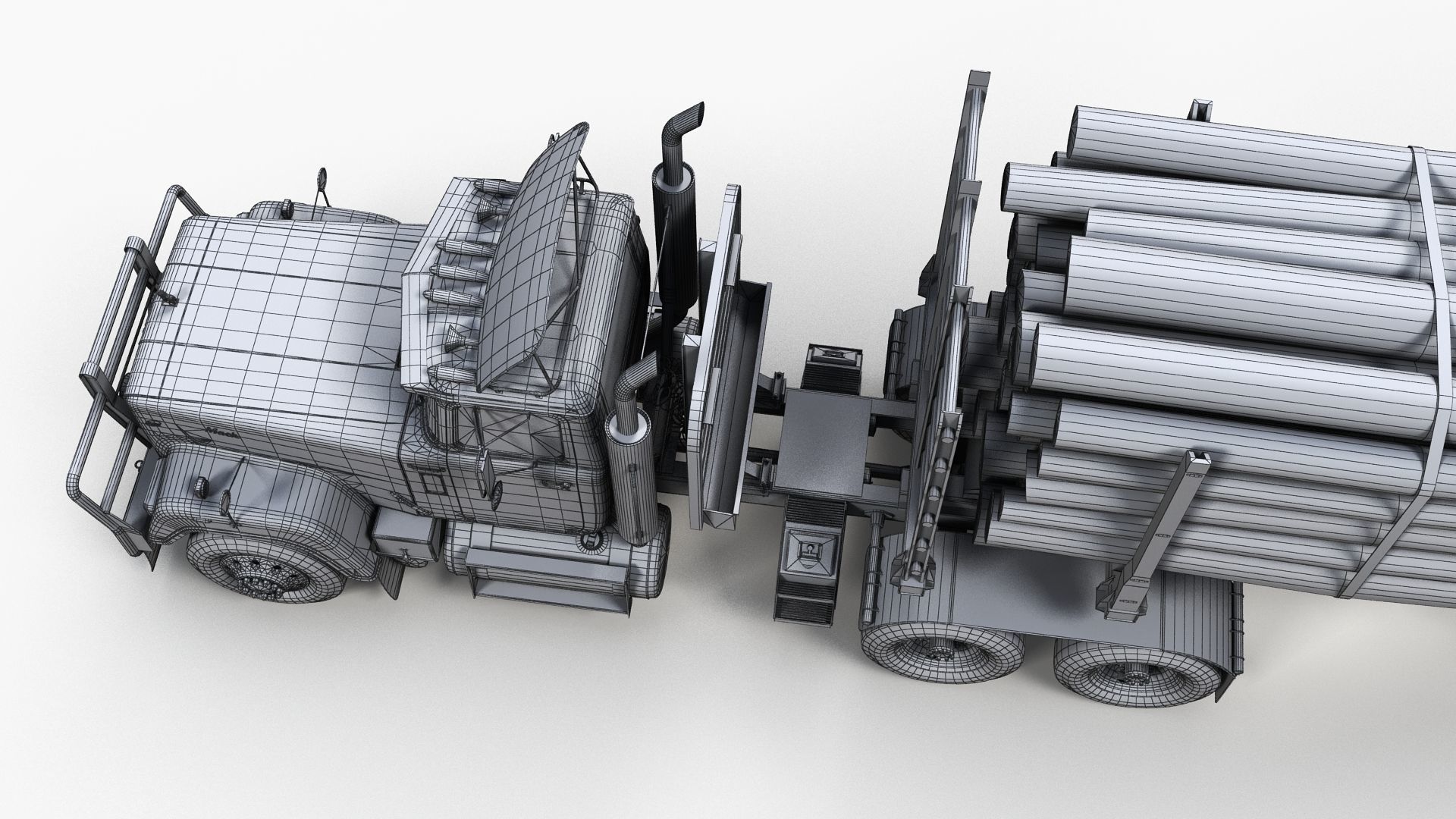 SuperLiner logger truck Low-poly 3D model_13