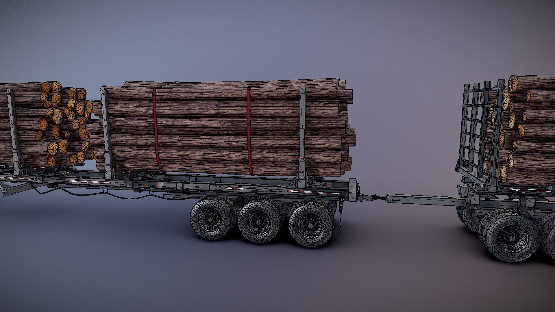 SuperLiner logger truck Low-poly 3D model_30