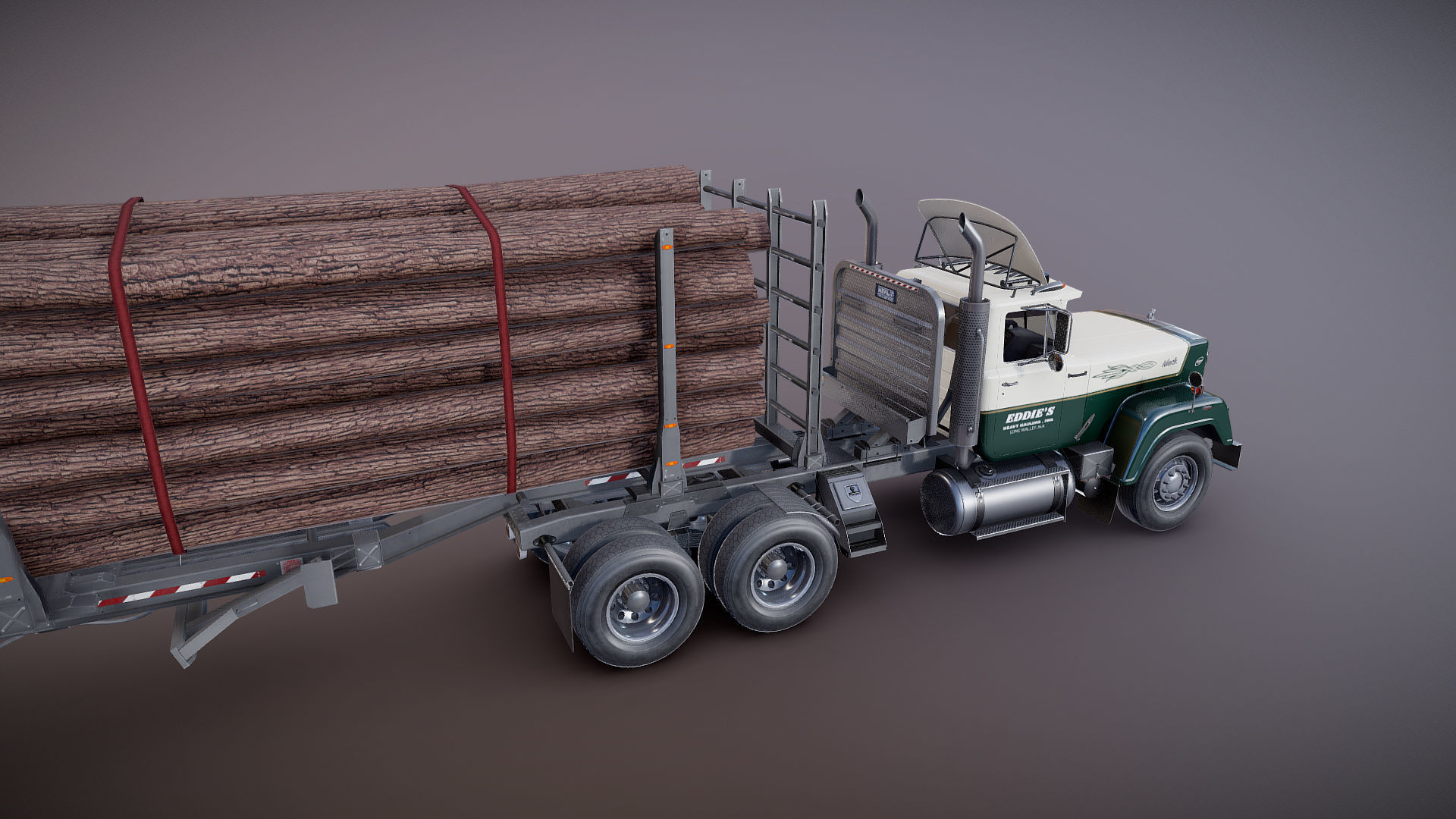 SuperLiner logger truck Low-poly 3D model_18