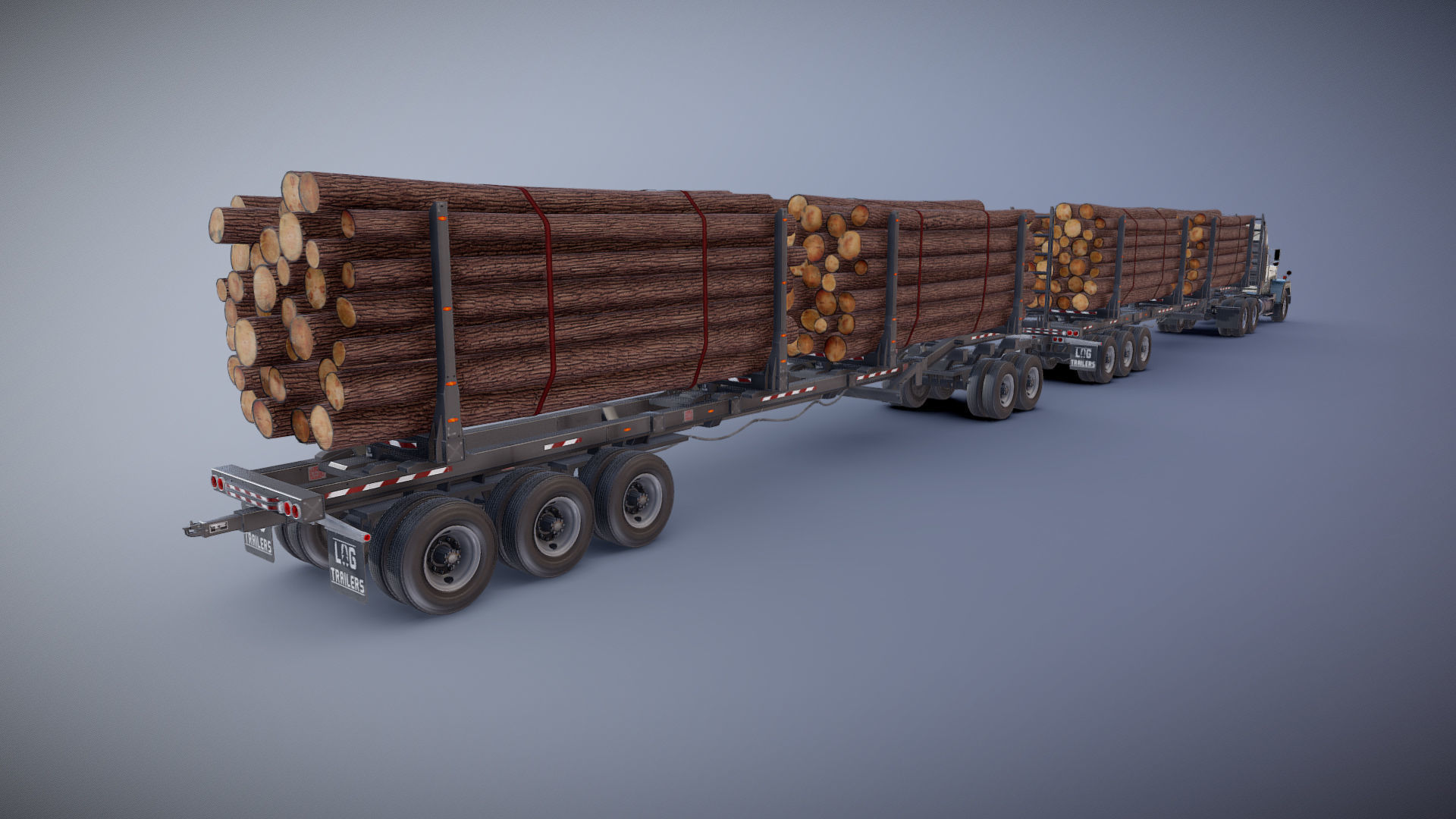 SuperLiner logger truck Low-poly 3D model_16