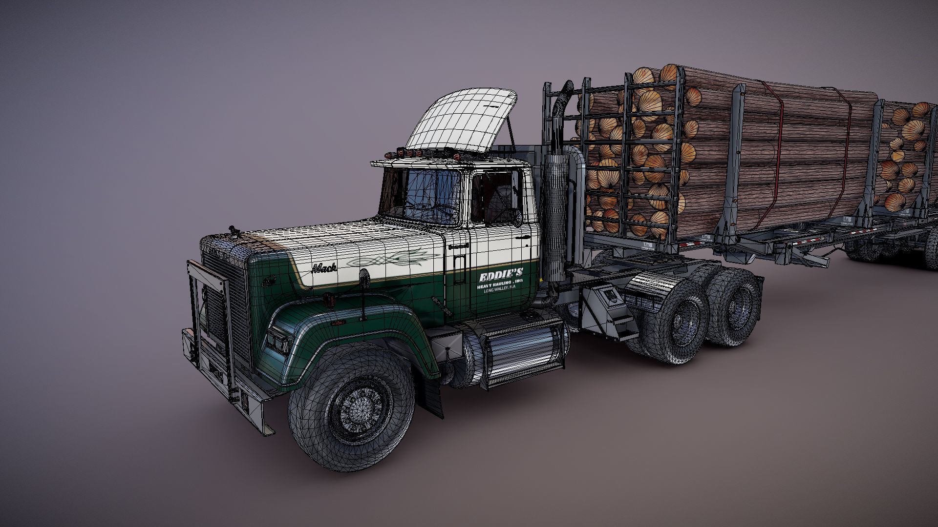 SuperLiner logger truck Low-poly 3D model_22