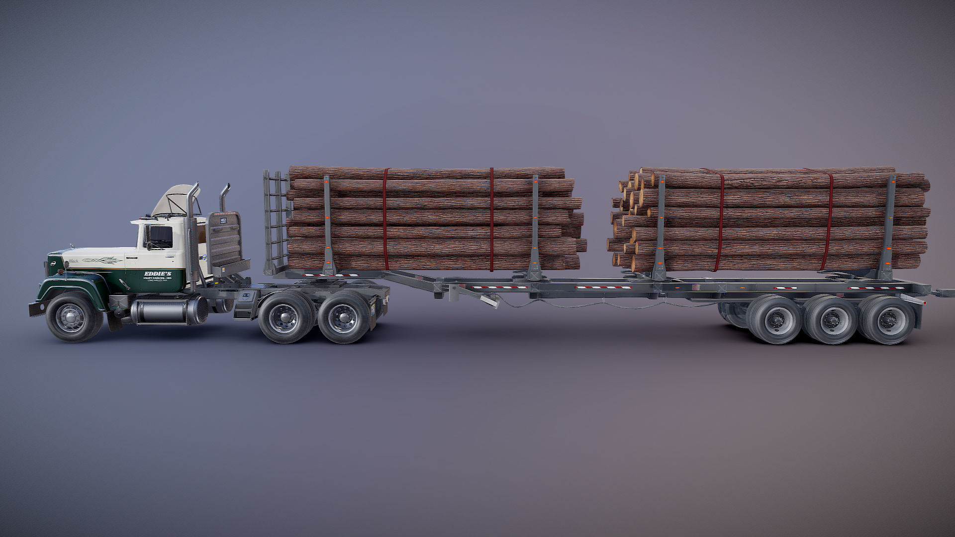 SuperLiner logger truck Low-poly 3D model_23