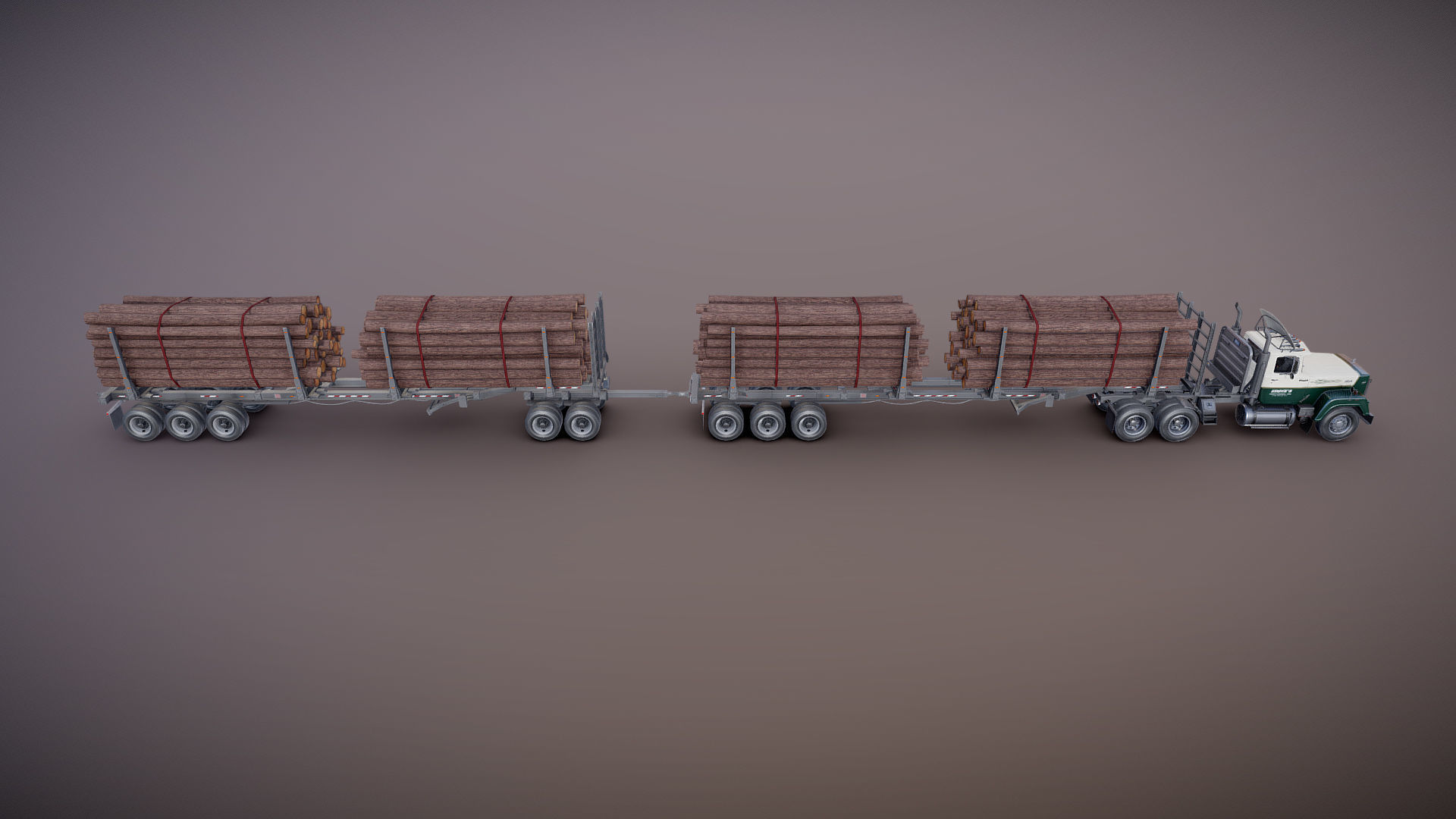 SuperLiner logger truck Low-poly 3D model_19